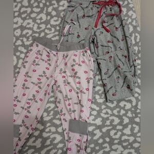 🦋5/25$ Cozy Pink Lip Print & Gray Cocktail Lounge Pants Set